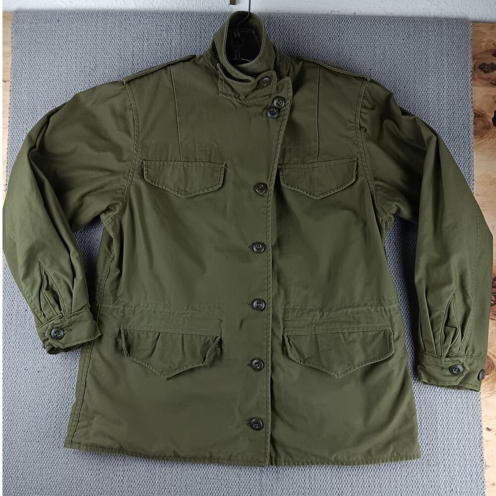 Vintage Army Field Jacket OG‎ 107 1974 Womens 12 OD Green Nurse Vietnam Era USA